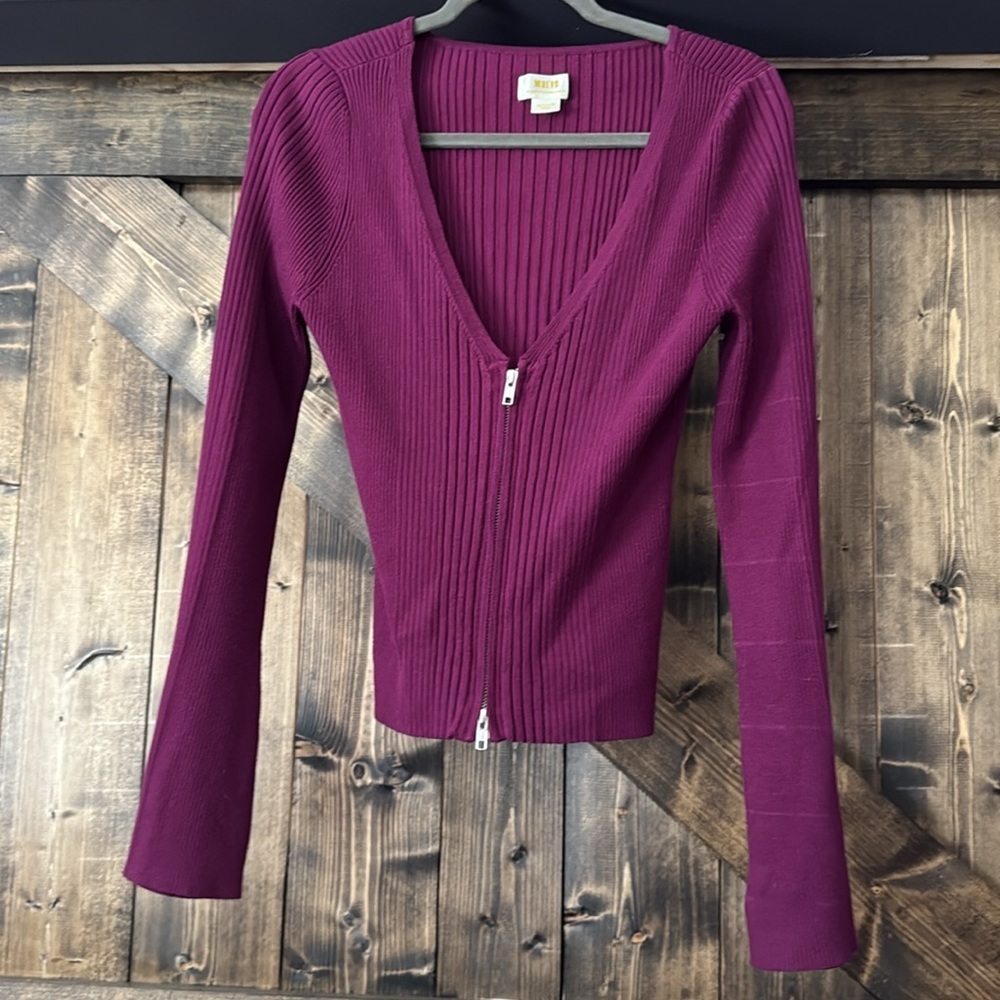 Maeve Zip Front Ribbed Cardigan - Picture 4 of 10